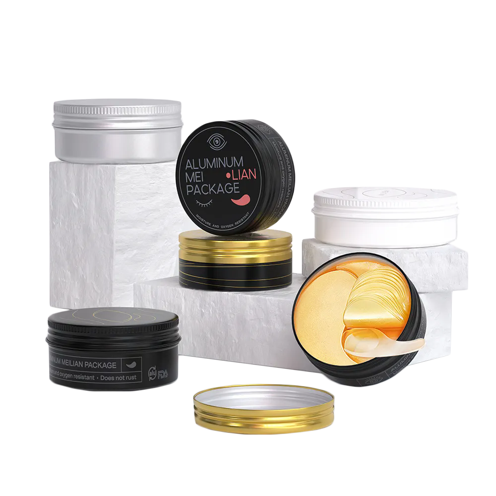 customize 80ml 100ml 150ml metal packing tin jar for cosmetic cream round aluminum container can for eyes mask